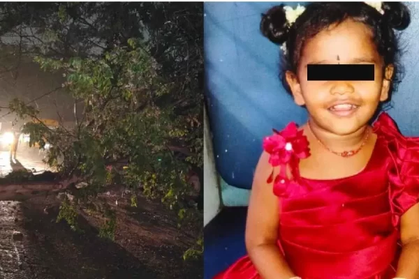 बेंगलुरू: बाइक पर पिता के साथ जा रही थी 3 साल की बच्ची, पेड़ टूटकर उसके ऊपर गिरा, मौत
