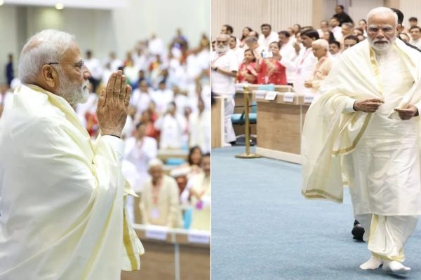 जैन धर्म के कार्यक्रम में बिना जूते पहने पहुंचे पीएम मोदी, बोले- नवकार महामंत्र आस्था का केंद्र