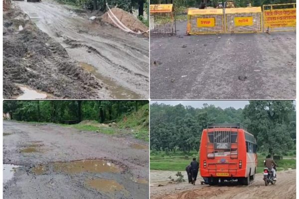 जबलपुर-बिलासपुर नेशनल हाईवे की हालत खस्ताहाल: बारिश ने बढ़ाई मुश्किलें, यातायात प्रभावित
