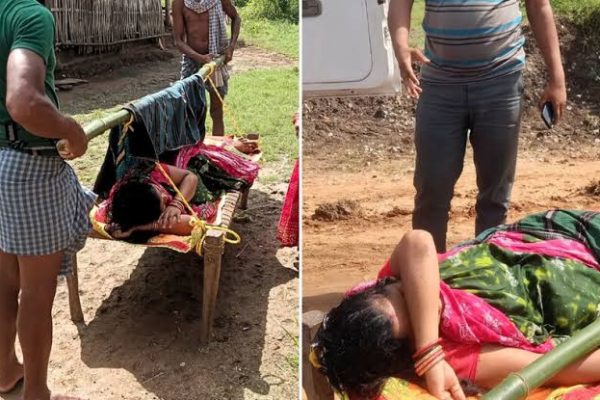 गर्भवती को झोली में 5 किमी तक लेकर गए परिजन:हरदा में सड़क नहीं होने से एंबुलेंस नहीं पहुंची, अस्पताल में बेटी को जन्म दिया